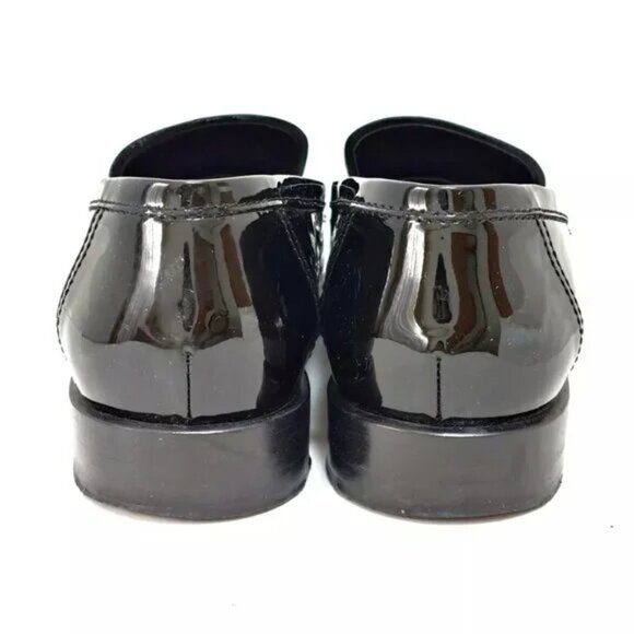 100% Authentic CHANEL Black White Patent Leather Women's Shoes 680-101824 - Picture 3 of 7